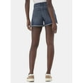 thumbnail image 3 of Time and Tru Women's Destructed Hem High Rise Denim Shorts, 4" Inseam, Sizes 0-20, 3 of 5