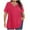 Hot Pink, variant on Busydd Plus Size Womens Tops XL-5XL Casual Solid Color Going Out Tops for Women Trendy Short Sleeve V Neck Spring Summer Tops Comfy Oversized T Shirts