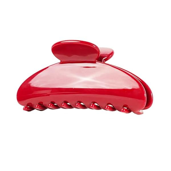wonima11 Premium Acetate Hair Claw Hair Accessory with Concealed Spring Mechanism, Cute Hair Claw Clips for Women Thick or Thin,4 inch large claws, Red