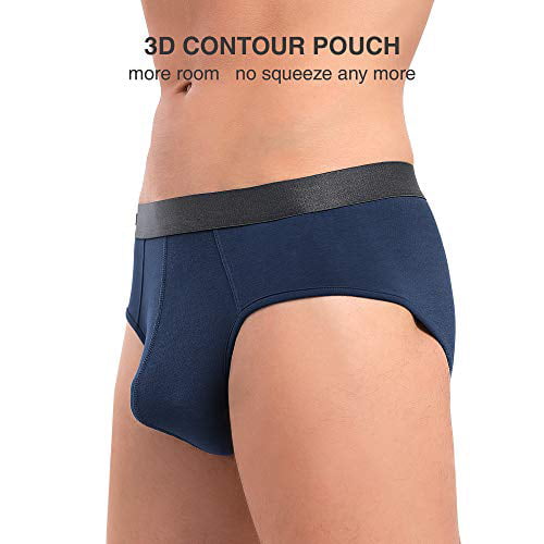 DAVID ARCHY Men's Underwear Bamboo Rayon Breathable Super Soft Comfort Lightweight Pouch Briefs in 4 Pack 