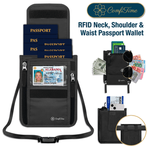 ComfiTime RFID Neck Wallet Passport Holder
