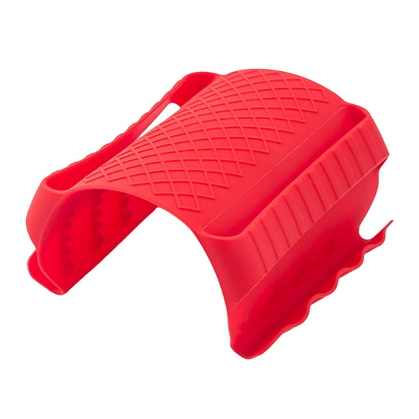 Guantes de silicona resistentes al calor para horno, agarraderas y mangos calientes rojo
