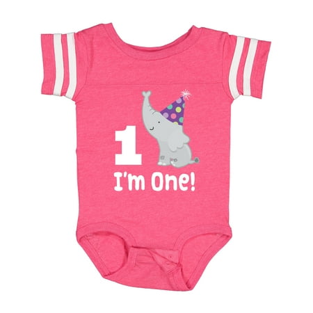 

Inktastic Babys 1st Birthday Elephant Zoo Animal Gift Baby Boy or Baby Girl Bodysuit