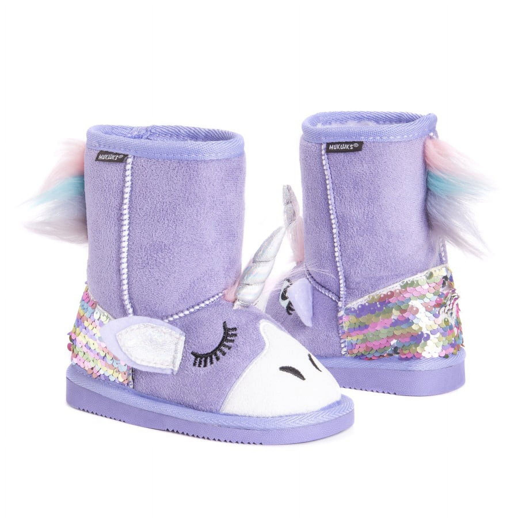 MUK LUKS Kid s Luna Unicorn Boots Purple Unicorn 9 Walmart