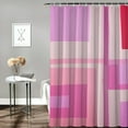 thumbnail image 2 of Fenyluxe  Colorful Pink Fabric Shower Curtain for Bathroom Aesthetic Decor, Heavy Duty Bright Abstract Geometric Modern Simple Groovy Preppy Shower Curtain Set with Hooks 60x72, 2 of 7
