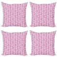 thumbnail image 1 of Ambesonne Animal Throw Pillow Cover 4 Pack, Girly Happy Animals, 18", Pale Blue Pink, 1 of 2