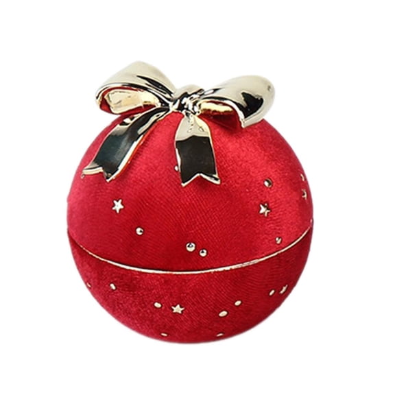 Giaone Compact Rings Storage Box Elegant Sphere Shaped Rings Containier with Bowknot