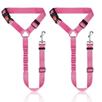 2 Packs Dog Cat Safety Seat Belt Strap Car Headrest Restraint, Pink
