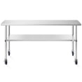 thumbnail image 2 of KUTLER Stainless Steel Table with Wheels for Prep and Work 24 x 72 Inches, NSF Heavy Duty Commercial Kitchen Table for Restaurant, 2 of 7