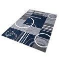 thumbnail image 1 of Washable Area Rug 9x12ft – Soft Non-Slip Low Pile Carpet with Modern Geometric Design, Navy – Stain-Resistant Rug for Living Room, Bedroom and Dining Room, 1 of 7