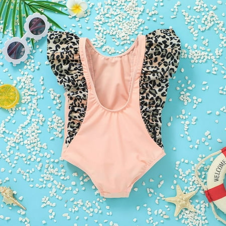 

GYRATEDREAM Toddler Baby Girls Swimsuit One-Piece Swimwear Ruffled Backless Bathing Suit Tankini 1-2 Years