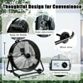thumbnail image 3 of Industrial Fans 24" up to 8800 CFM, High Velocity Fan with 3 Speeds, Heavy Duty Blower Fan Equipped 360° Tilt Air Circulator Recommended Use in Warehouse, Garage, Yard, Black, 3 of 8