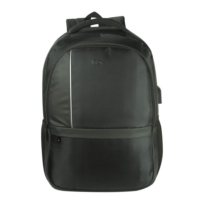 Mochila Negra GOMADI con Compartimento para Laptop, Puerto USB y Cinta para Carrito de Equipaje