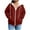 Wine, variant on Zipper Hoodies for Women, Drawstring Loose Hooded Sweater Jackets, Fall Casual Tops