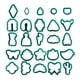 thumbnail image 5 of Kit de 25 cortadores de arcilla polimérica para pendientes de múltiples formas, accesorios para manualidades de cerámica. verde 25 piezas, 5 of 9