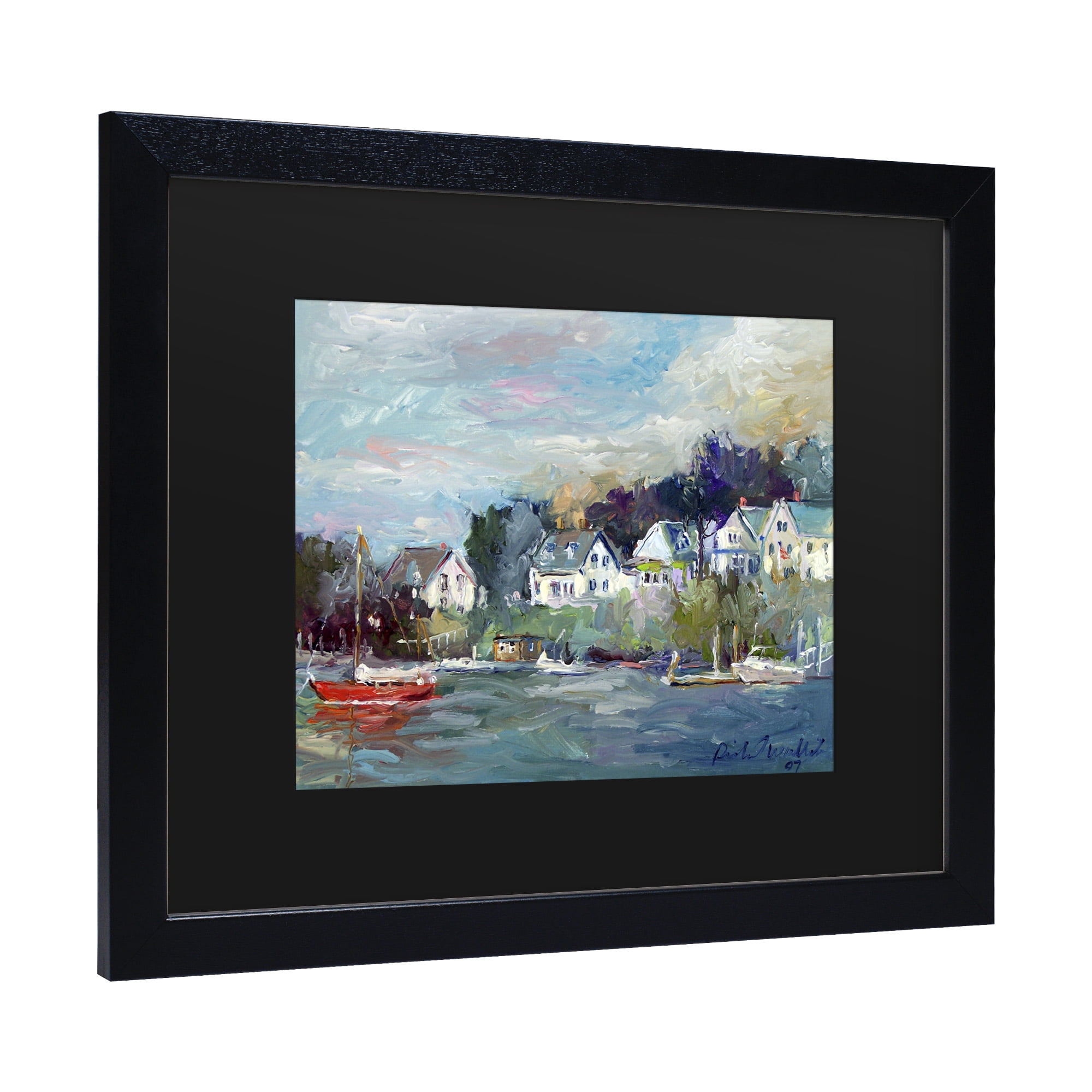 Richard Wallich 'Dock' Matted Framed Art