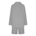 thumbnail image 5 of Scyoekwg Blazer Sets Women 2 Piece Outfits Business Office Work Two Piece Sets Long Sleeve Tops Shorts Sweatsuit Casual Matching Outfits Fashion Outfits Sets (Gray,XXXL), 5 of 6
