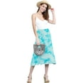 thumbnail image 4 of Made by Johnny Women's Tie Dye Lightweight Flare Midi Pull On Closure Skirt XXXL AQUA, 4 of 5