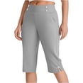 thumbnail image 2 of lmcalzta Dress Capri Pants for Women High Waisted Stretch Summer Slacks Golf Dress Work Pants(S-5XL), 2 of 8