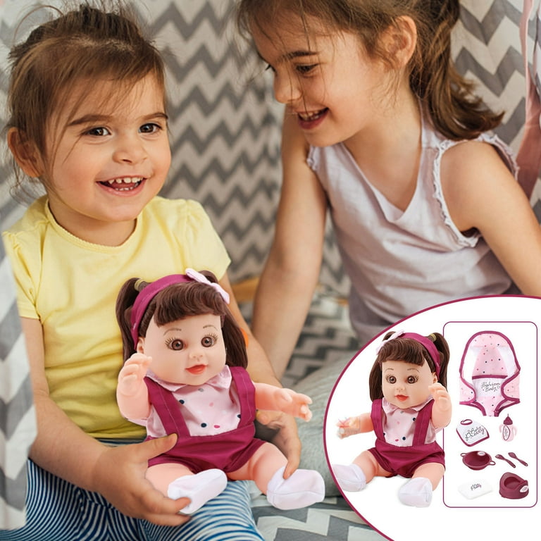 Realistic Newborn Baby Dolls Real Looking Baby Dolls Babies With Bottles  Plates Spoon Scarves Real Life Toddler Dolls For Kids in Pakistan