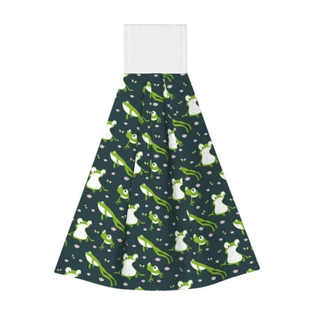 

Lukts Green Frogs for Coral Fleece Velcro Towel Suitable for Bathroom Kitchen Hanging Absorbent Towel Household Items