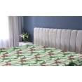 thumbnail image 5 of Ambesonne Bird Print Fitted Sheet, Exotic Parrots Jungle, Twin Size, Fern Green and Dark Pink, 5 of 5