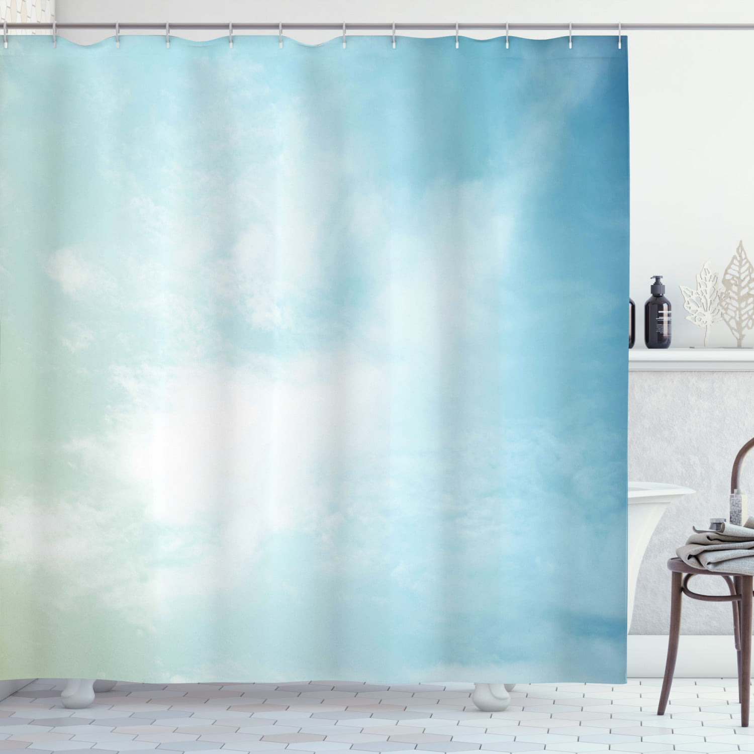 Hazy Female Nude Shower Curtain Liner Bathroom Mat Set Polyester Fabric Hooks 
