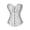 White, variant on Womens Strapless Corset Floral Pattern Bow Detail Sweetheart Neck Bustier Front Hook Closure Ruffle Fitted Top