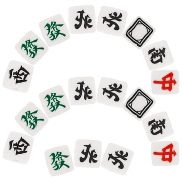 100pcs Mahjong Tile Polymer Clay Beads - Chinese Character Spacer Charms For DIY Jewelry Making