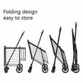 thumbnail image 5 of Costway Folding Shopping Cart Jumbo Basket Rolling Utility Trolley Adjustable Handle, 5 of 10