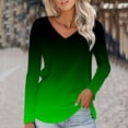 thumbnail image 2 of FAIWAD Women's V Neck Long Sleeve Tunic Tops Casual Gradient Print Basic Lightweight Pullover Tops, 2 of 5