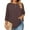 Brown#0128C&06, variant on 3/4 Sleeve T Shirts for Women Plus Size V Neck Button Womens Henley Tops Spring Three Quarter Sleeve Tunic Tops Women L-5XL