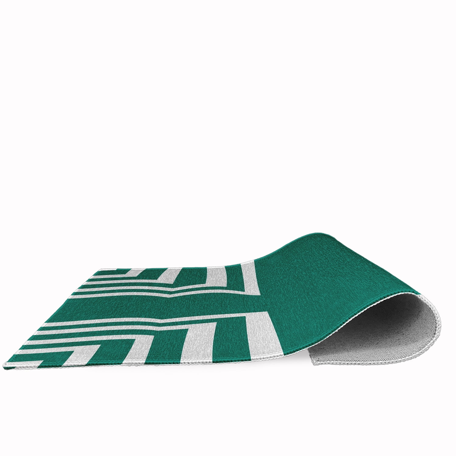 4' x 6' Simply Daisy Corner Stripes Modern & Contemporary Chenille Area Rug, Kelly Green