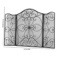 thumbnail image 3 of Minhui Large Size Retro Wrought Iron Casting Fireplace Screen Flower Pattern Fireplace Guard for Home 50*35.8in, 3 of 16