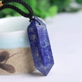 thumbnail image 2 of EOEMY Natural Lapis Lazuli Quartz Point Wand Obelisk Pendant Crystal Stone Necklace, 2 of 9