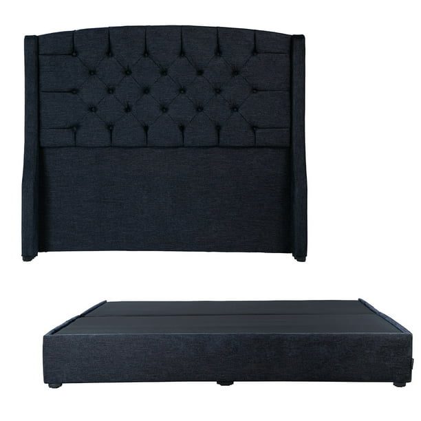 Box Base cama King Size + Cabecera Sitka Azul