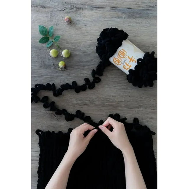 Fil Chenille Épais en Polyester Générique, Boucle pour Doigts Gonflée, 5 Pcs