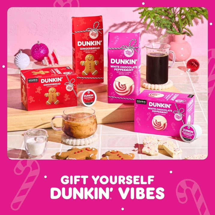 Dunkin Polar Peppermint Artificially Flavored Ground Coffee, 11 oz (2 Pack)