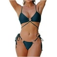 thumbnail image 2 of Traje de baño para mujer, bikini de tirantes sin espalda de color liso para mujer, trajes de baño para mujer, conjuntos de bikini para mujer, trajes de baño de bikini para mujer, 2 of 3
