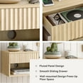 thumbnail image 2 of Joyyskill Floating Nightstand with Drawer and Open Shelf, Small Wall Mounted Bedside End Table, Modern Fluted Night Stand, Light Oak, 2 of 7