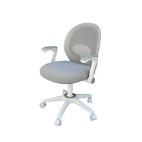 Boss Office Products Mesh Mid Back Office Adjustable Armrest Task Chair with Casters, Grey/White