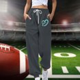 thumbnail image 2 of gakvbuo Tapered Running Baggy Cinch Bottom Sweatpants For Women Cargo Pants Drawstring Print High Waist Athletic Fit Jogger Pants Full-Length Lounge Sporty Trousers With Pockets, 2 of 4