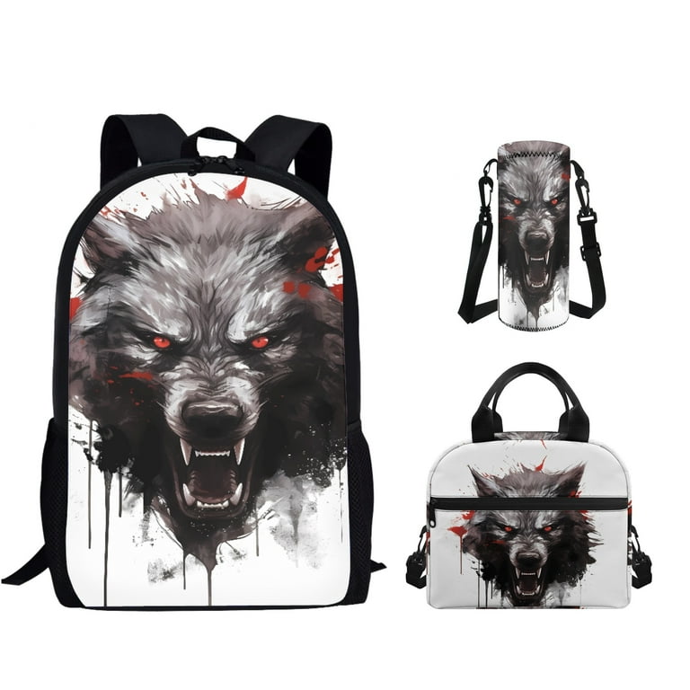 Wolf head cheap backpack