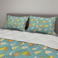 thumbnail image 2 of Pear Comforter & Sham Bedding Set, Colorful Sketchy Drawn Whole Fruit and Slices Vegan Meal, 3 pcs Duvet Set Microfiber Filling Quilt, 5 Sizes, Teal Apricot, by Ambesonne, 2 of 4