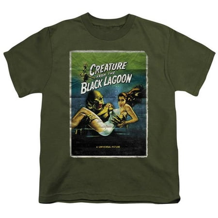 Trevco Sportswear UNI1262B-YT-2 Universal Monsters & Creature One Sheet-Short Sleeve Youth 18-1 T-Shirt, Military Green -