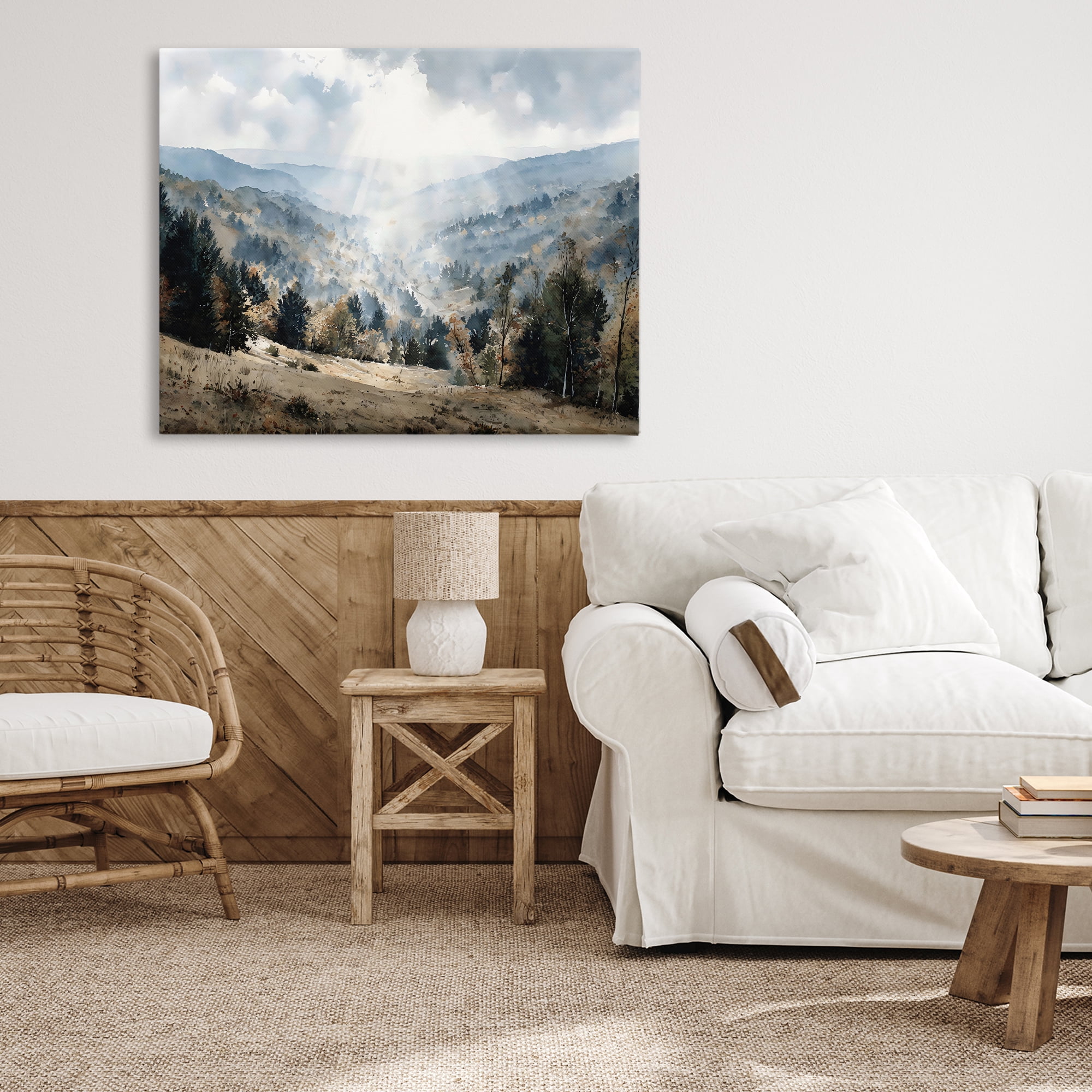 Stupell Industries Sunlit Fall Valley Beams Canvas Wall Art, design by Franklyn Gregory