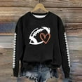 thumbnail image 5 of Women's Football Print Sweatshirt - Round Neck, Elastic Cuffs, Loose Pullover, Casual School Wear, 5 of 8