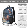 thumbnail image 3 of JIALIOU 14" Laptop Backpack Waterproof Airline Approved Stylish Casual Daypack for Travel Business College Work, Reindeer Pull Christmas Sleigh, 3 of 8