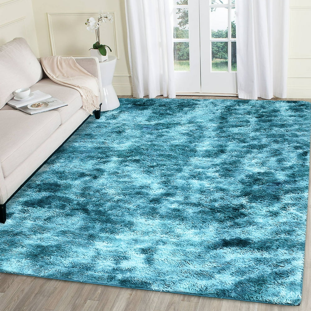 Modern Rectangle Soft Fluffy Floor Rug, Antiskid Shag Shaggy Area Rug, Living Room Bedroom