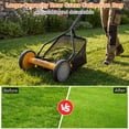 thumbnail image 3 of Topcobe 14 Inch Push Lawn Mower with 5 Steel Blades and Grass Catcher Bag, Push Lawn Mower, Push Lawn Sweeper-Orange, 3 of 8